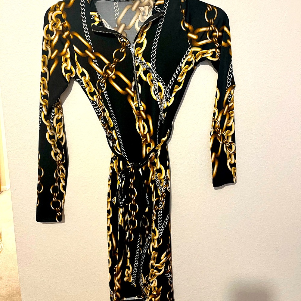 Gold chain dress.  Size small.